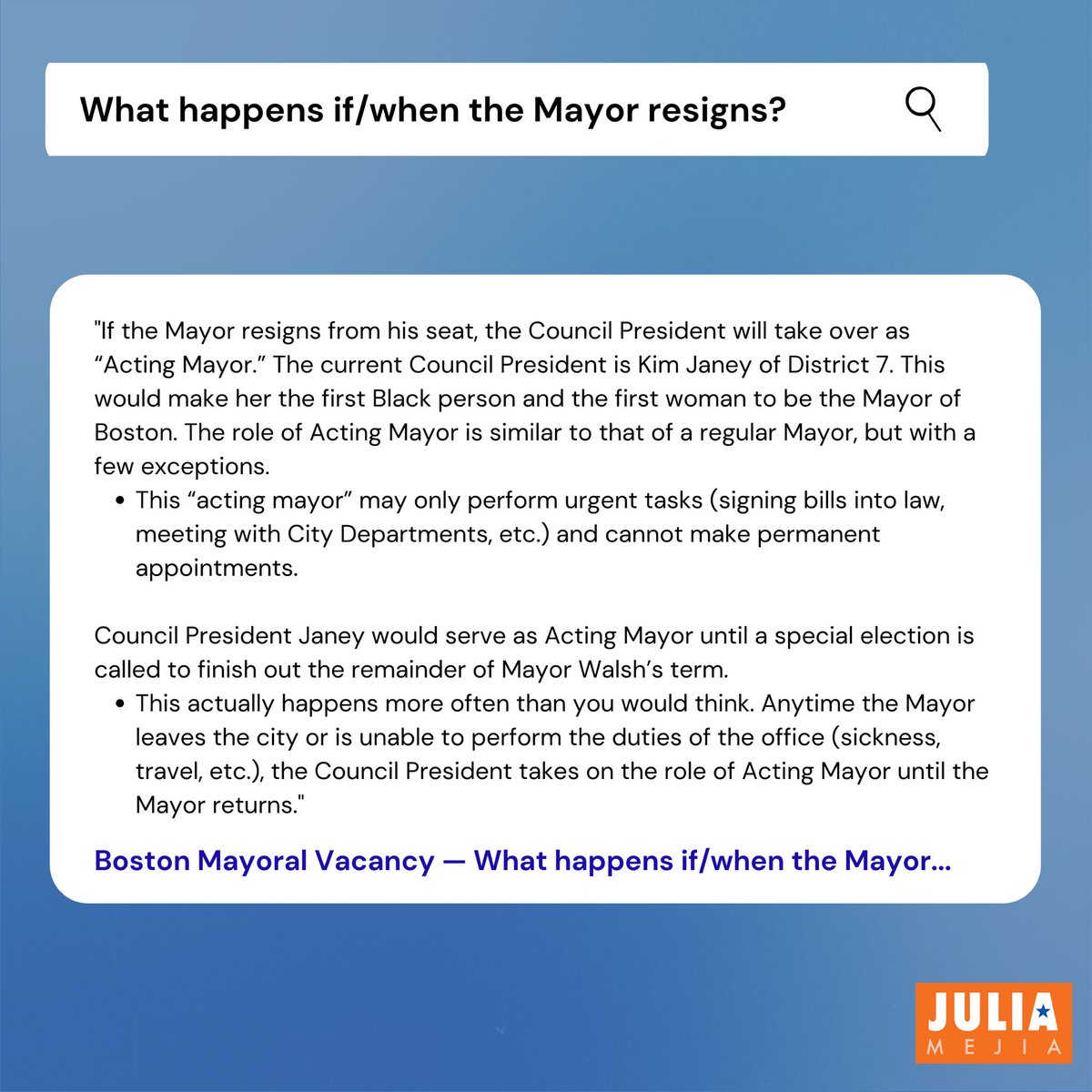 What is the context of this vacancy?What happens if/when the Mayor resigns?What happens to District 7’s City Council seat?What’s the deal with special elections?