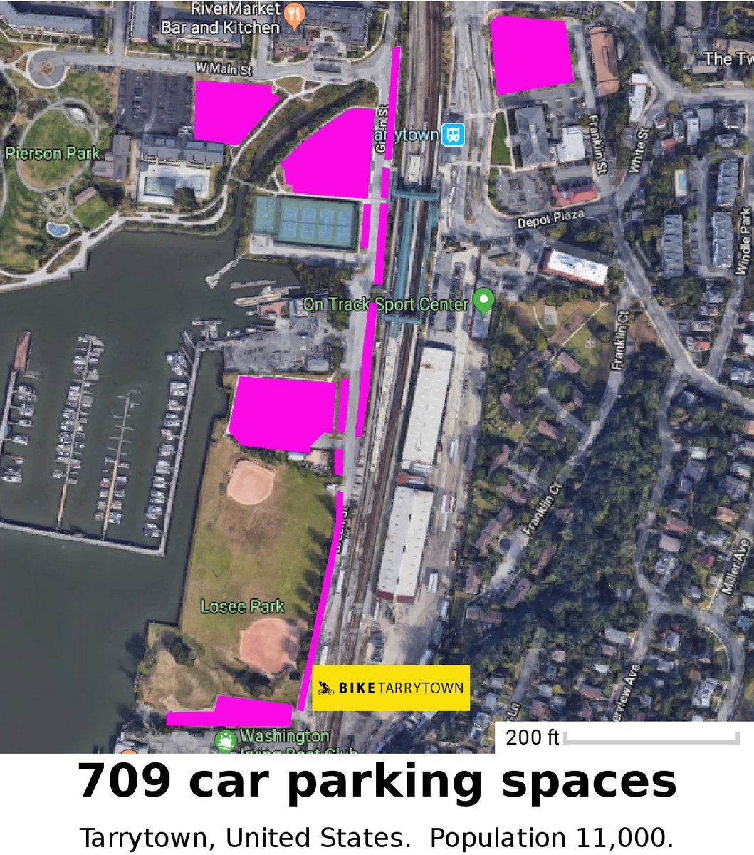 BikeTarrytown's tweet photo. @alanbaglia @travis_robert @NYGovCuomo Actually, there's TONS of homes short walk/ride from Hudson Line train stations.

Problem is, roads are dangerous / unpleasant to walk/bike on. Groups are working to fix it. (@route9active @rt119complete @peekskill_walks)

Must also #DeleteTheParking. https://t.co/hpESgcA2On