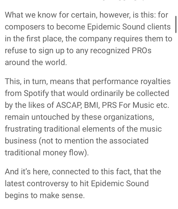 Not to mention epidemic sound was called out for doing commissioned flat buyouts on songs to skirt paying royalties to real artists...