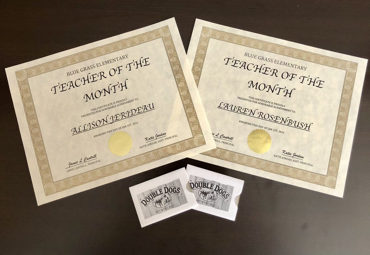 Congratulations to our Blue Grass Teachers of the Month, Mrs. Jerideau &amp; Mrs. Rosenbush! <a href="/KnoxSchools/">Knox County Schools</a> <a href="/CADowell1/">Christy Dowell</a> @CantrillJamie <a href="/al_jerideau/">Allie Jerideau</a> <a href="/LCRosenbush11/">Lauren Rosenbush</a>