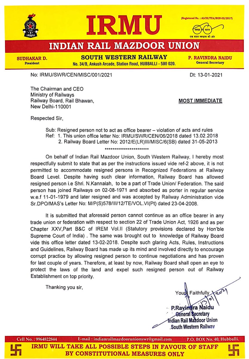 irmuswr's tweet photo. Resigned person not be act as office bearer - violation of acts and rules. https://t.co/UT8kr1Jn97