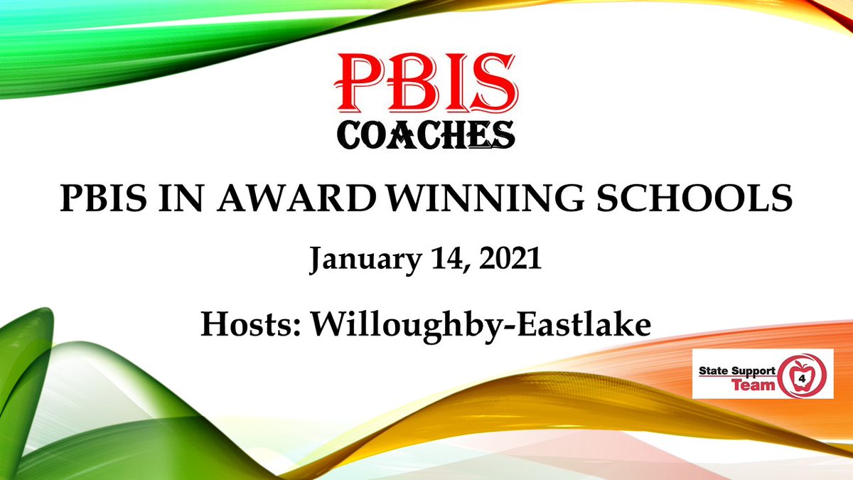 SSTRegion4's tweet image. A round of applause to the Willoughby-Eastlake Team for presenting their journey as a PBIS Award Winning District at our Award Winning Schools series. A recording of today’s session is here: bit.ly/PBIS_Coaches_J…. Save the Date for our next meeting 3/11/21. @WESchools #SST4PBIS
