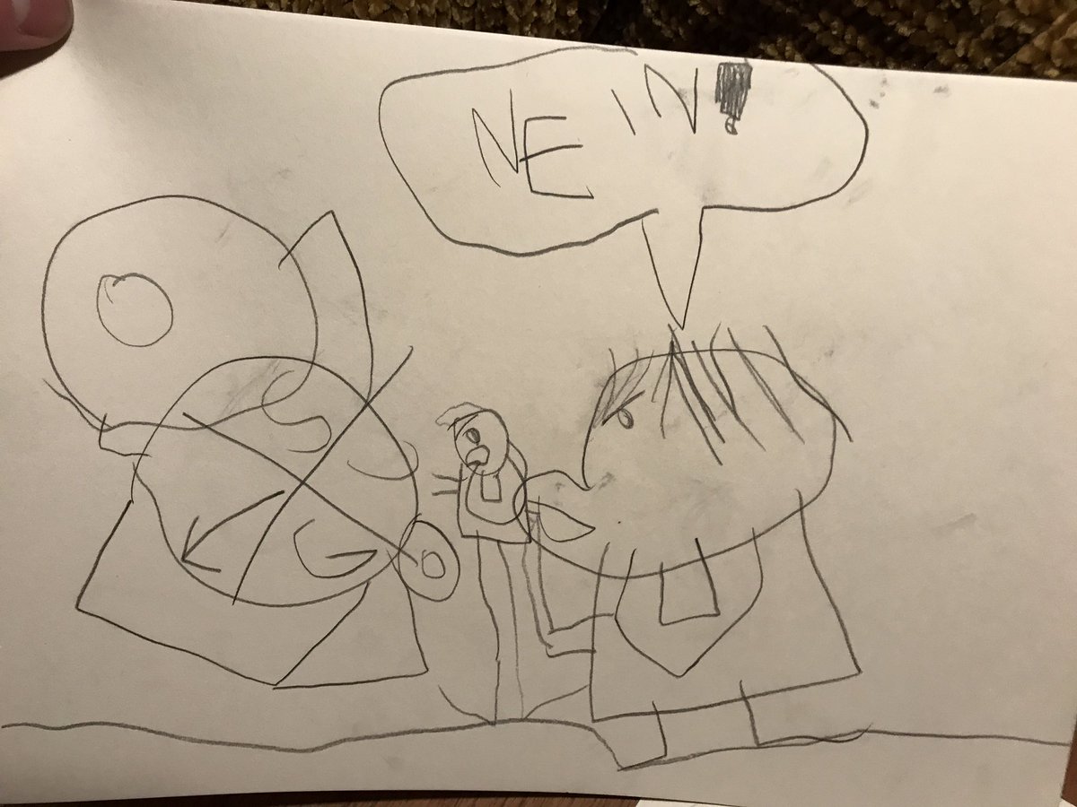 方位磁石と自分。「NEIN!」(ドイツ語のNO!)と言ってます。

#息子画廊 