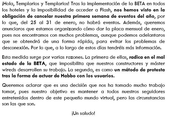 🔴Comunicado Oficial de HabboTemplarios.