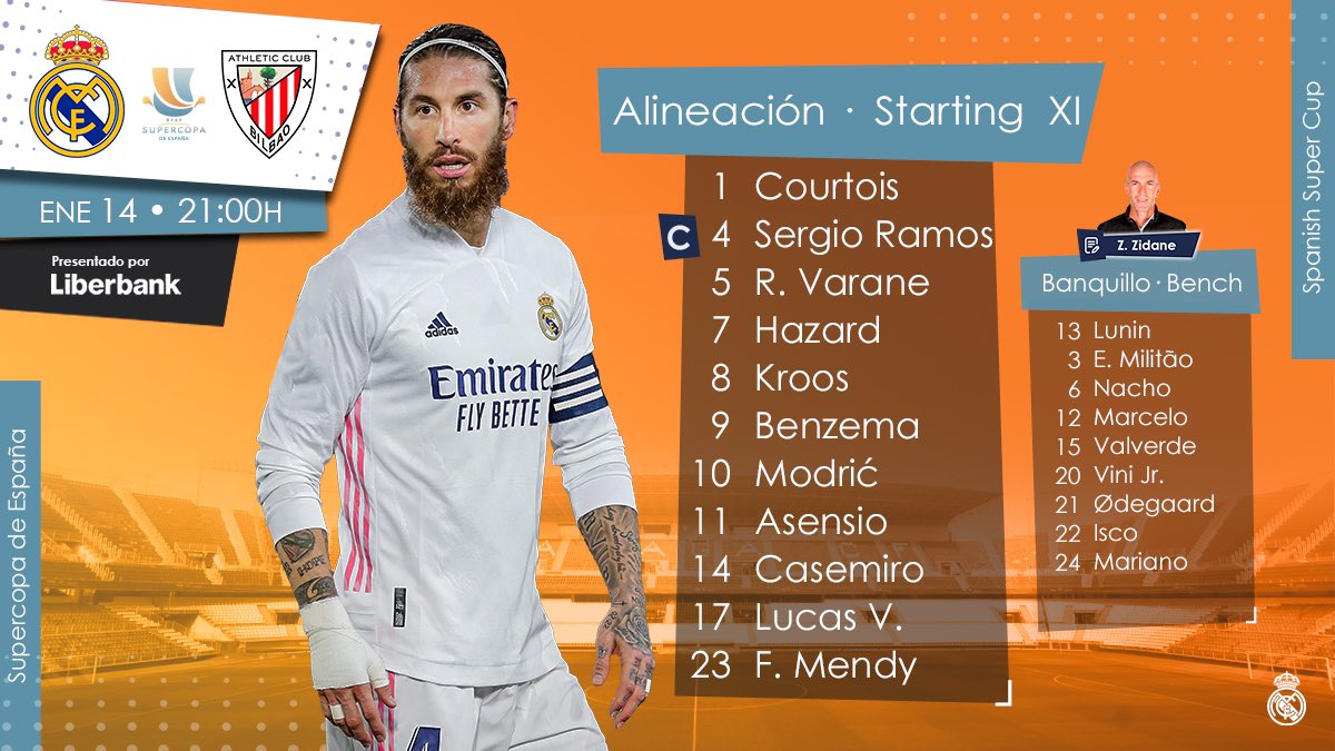 fonsotorres's tweet photo. El XI para la #Supercopa #RealMadrid ⚽️💪🏻 https://t.co/eo6FE0Kc8B