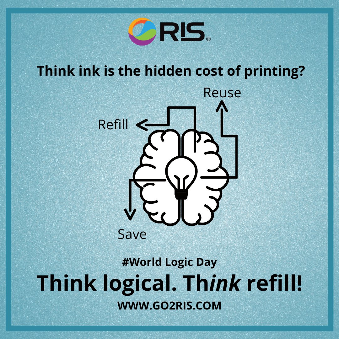 Ink is the hidden cost of printing, it seems only logical to save on ink, right?! Refills range from $6.99 to $14.99, that's a potential savings of up to 70% per cartridge. You are also helping to reduce single-use plastic waste, think refill, not landfill! #worldlogicday #RIS