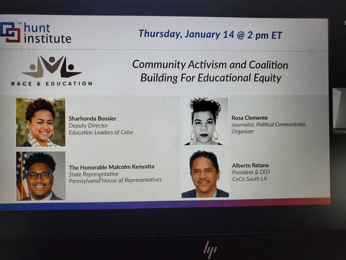 I'm happy to join @huntinstitute for a conversation on #raceandeducation.