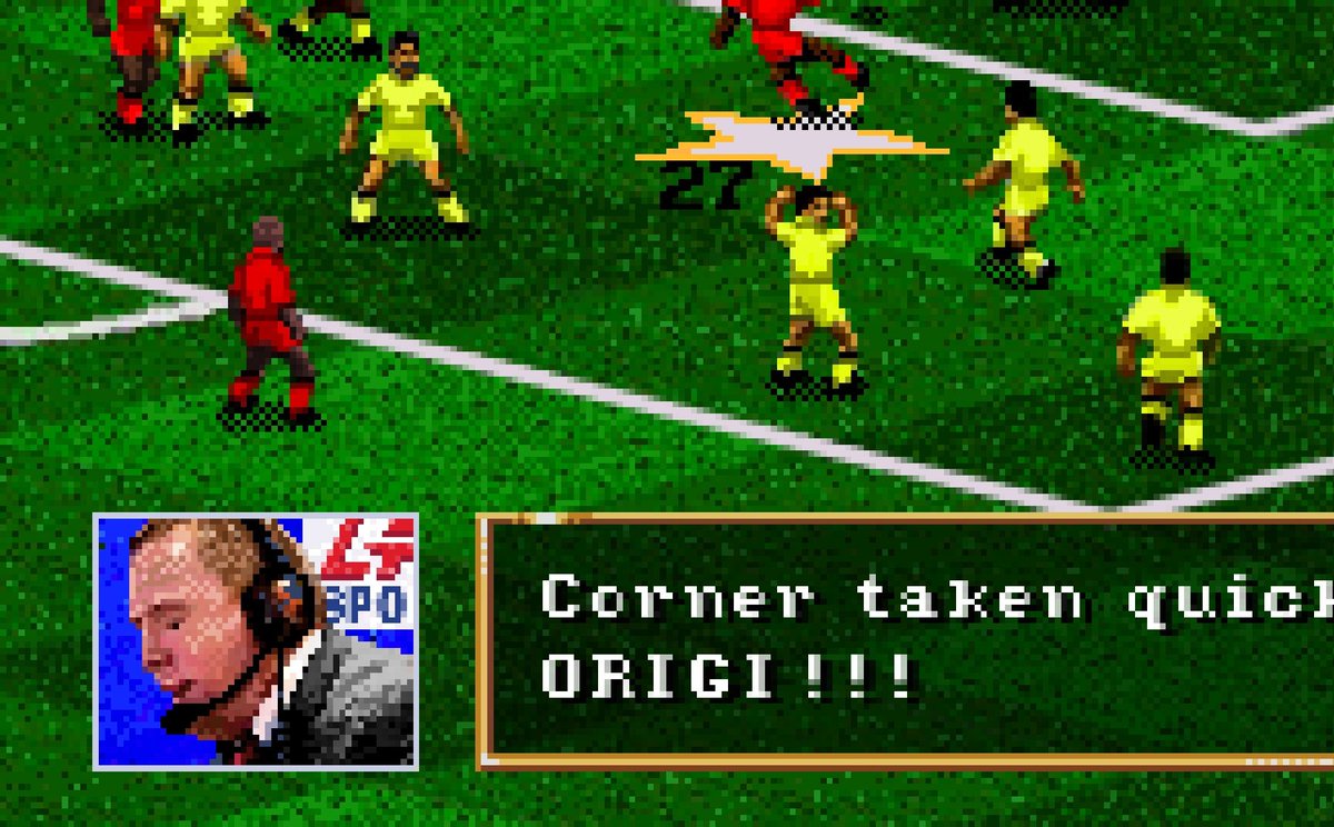 Corner Taken Quickly x FIFA 95. Featuring a pixelated Kop. The longest I have spent on a single graphic. Retweets appreciated. These will be available at etsy.com/shop/gamerborn after test printing.