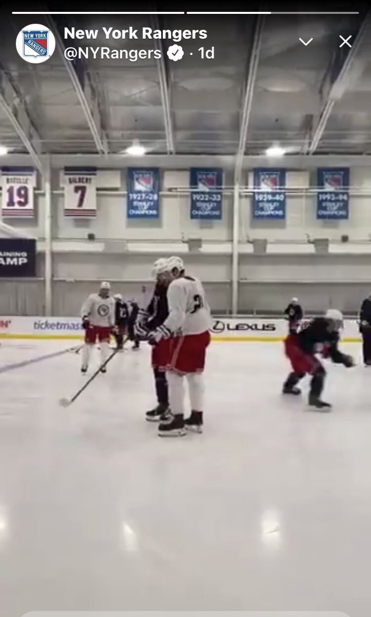 Pre game skate today. I remember how exciting opening game was for me. Let’s all get excited for Opening night. Let’s go ⁦<a href="/NYRangers/">New York Rangers</a>⁩ hoping for a winning season.