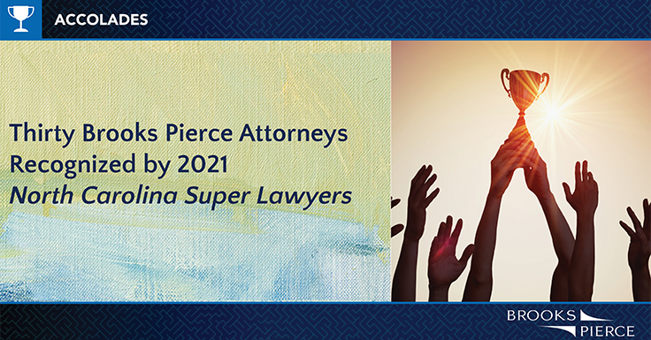 BrooksPierceLaw's tweet photo. Brooks Pierce is proud to announce thirty of its attorneys have been recognized in the 2021 edition of North Carolina @SuperLawyers, including eight attorneys who were named as “Rising Stars.” Learn more in the link below.

https://t.co/Z4XSns7Fil https://t.co/9gYEOVhyso
