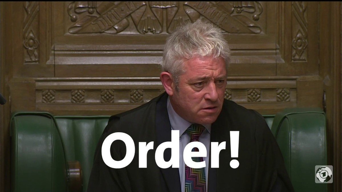 beginnerpolitix's tweet photo. Next on #basicpolitics, what is the speaker?
This is the old one John Bercow who retired in 2019 but famous for... order order.
The speaker is elected and is non-partisan (they renounce affiliation with a party), they keep debates running. Basically stop the kids from arguing. https://t.co/lcjasc33Ce
