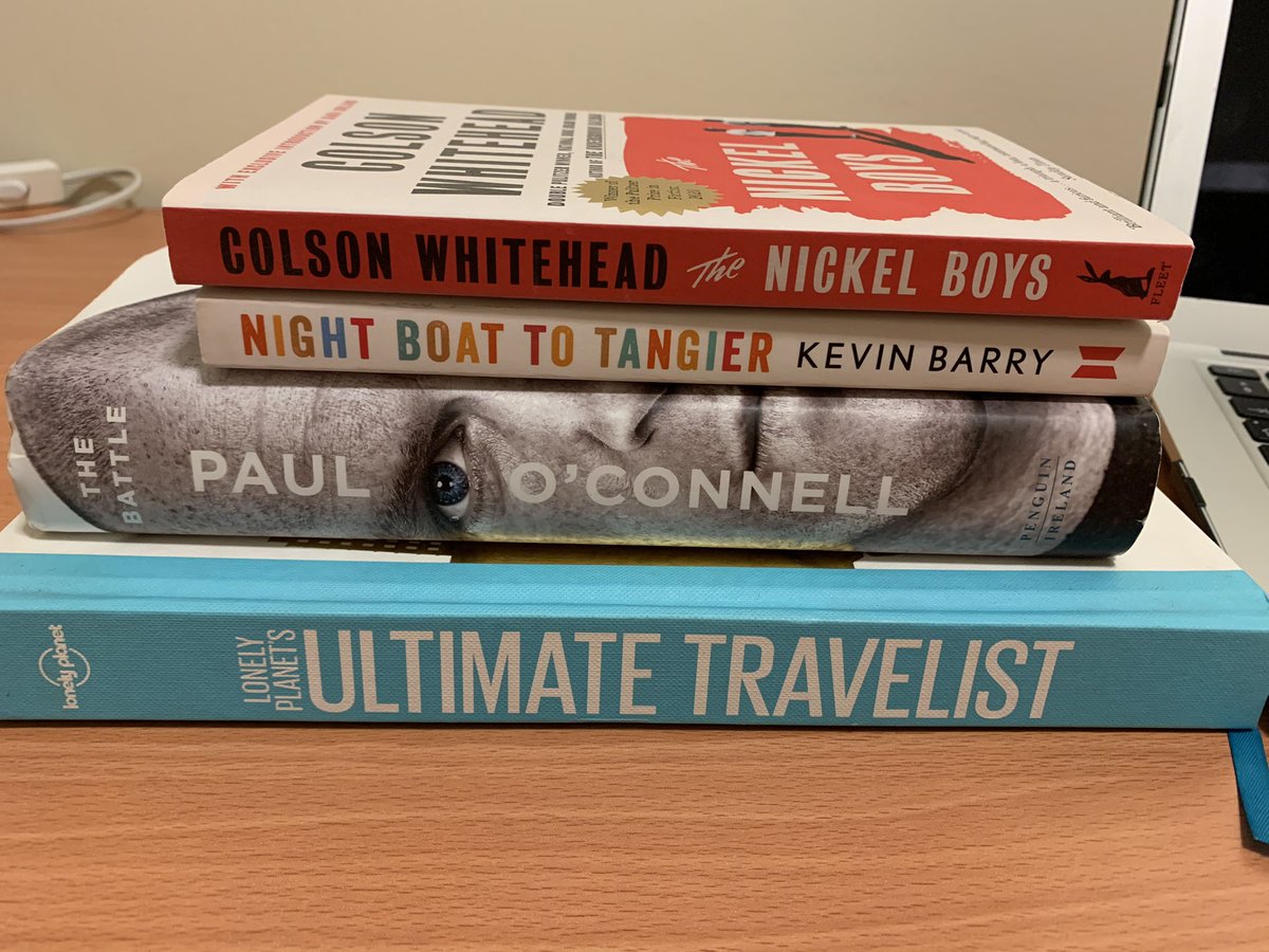 CollPatchells's tweet photo. It’s very important that you get time away from the screen during this period of Coll@Home learning. So remember to grab a book! I’m working my way through Night Boat To Tangier, but don’t think I will be in need of the Ultimate Travelist anytime soon! #Patchells #GetReading https://t.co/tWu5FaHkrK