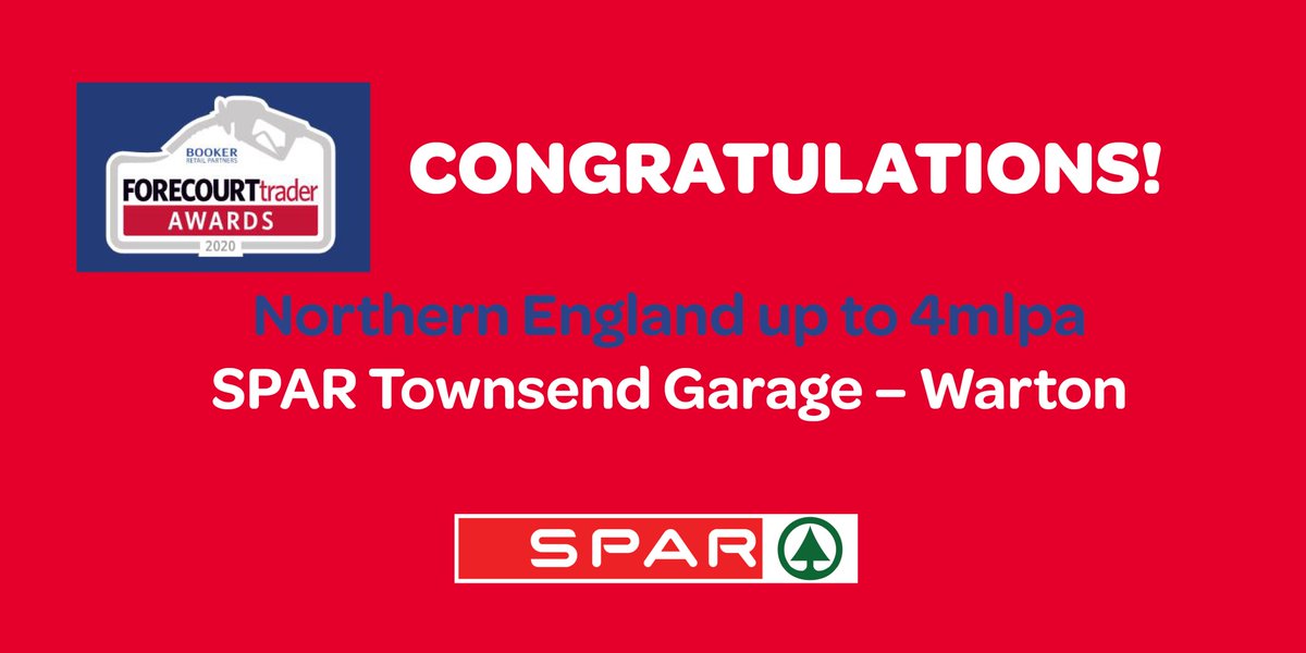 Congratulations team SPAR G&amp;E Warton! Winners in the Northern England up to 4mlpa category for the Forecourt Trader Awards 2020!! 🏆🌟
<a href="/ForecourtTrader/">Forecourt Trader</a> #Lancashire #SPAR #Awardwinning