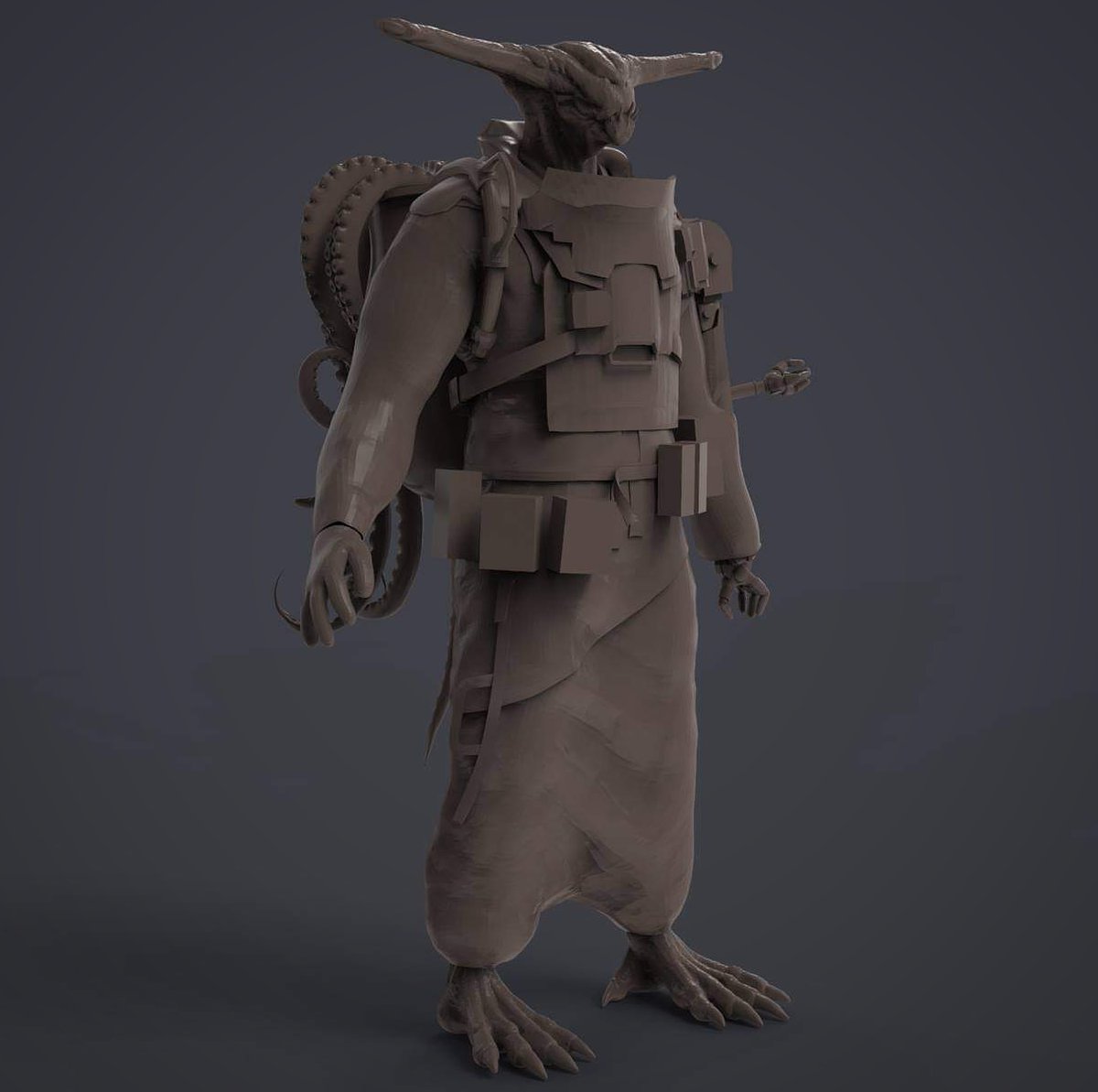 adamvick3d's tweet photo. I've taken a small break from Jinx while working on the new art station competition, a space opera alien. #spaceopera #artatation #blockout #character #aaacharacter https://t.co/kyhapfQ5JL