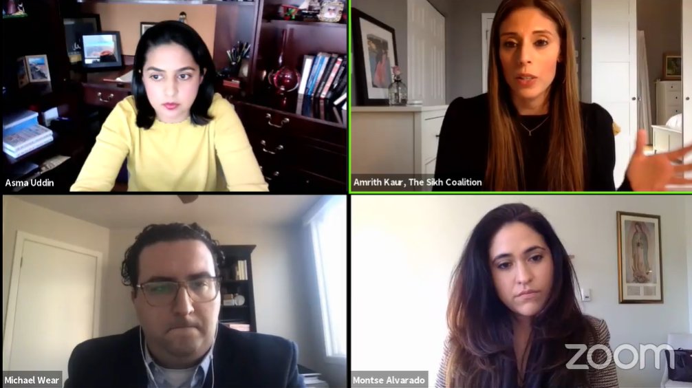 Amrith Kaur of  @sikh_coalition: "Religious freedom for Sikhs and other religious minorities should be based in the recognition and acknowledgment that there *has* been a system in place that didn't originally allow for religious freedom for all."