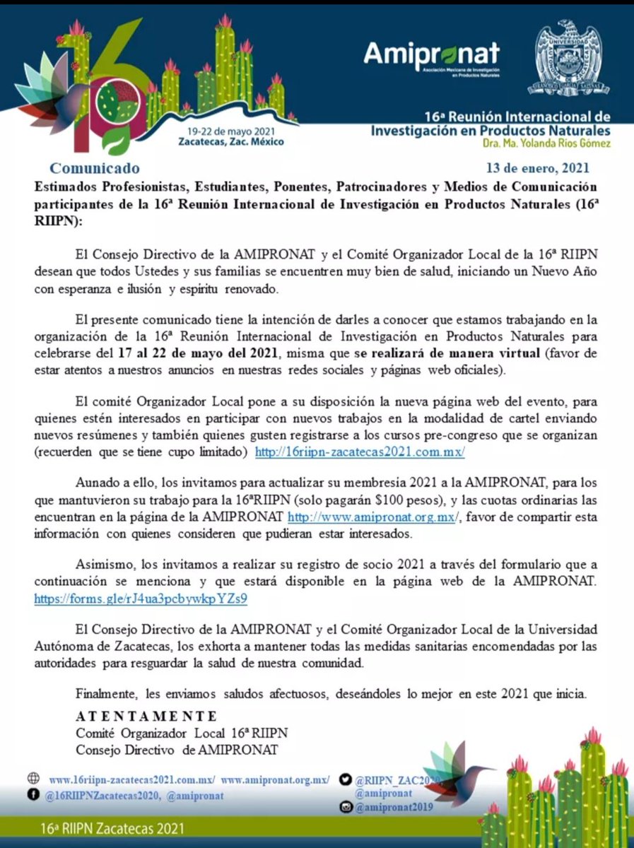 amipronat's tweet photo. Primer comunicado 2021
https://t.co/KLthJ72uSw
https://t.co/sQHYc5tzSE
#Amipronat
#16aRIIPN https://t.co/kB3Qo1tyNH