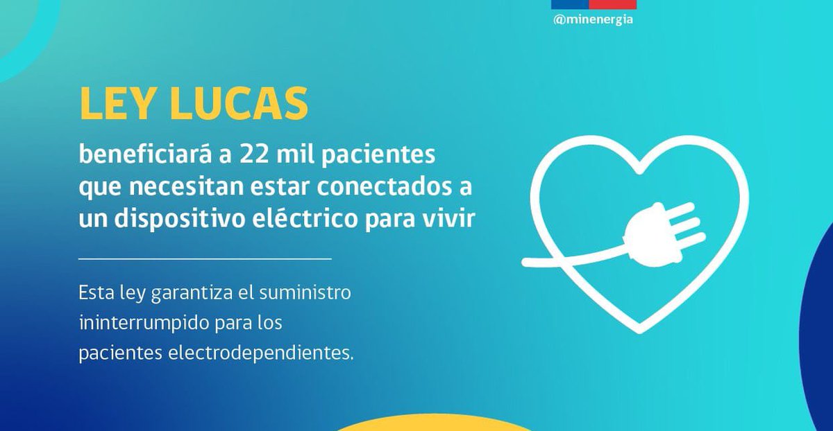 fjlopezd's tweet photo. La Ley de electrodependientes beneficiará a miles de familias que tienen integrantes que necesitan estar conectados a un dispositivo médico. Para acceder a los beneficios es necesario registrarse en la página de la @SEC_cl https://t.co/BLZJcMLQ9X @MinEnergia #LuzparaEllos https://t.co/sDxuBlQDlg