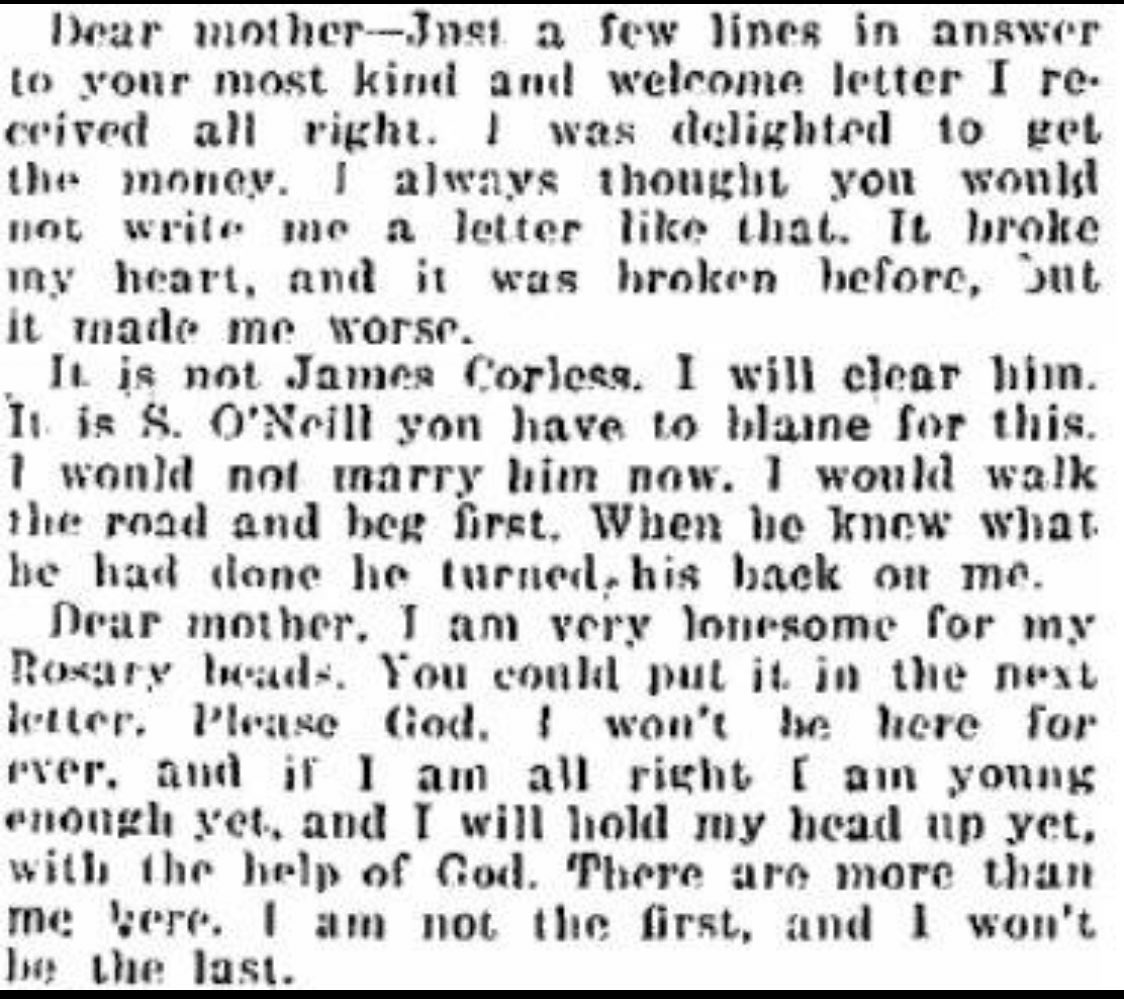 “Please God, I won’t be here forever.” A letter sent from Mary Ellen Garvey (18) from the Children's Home, Tuam, to her mother. (1931)
