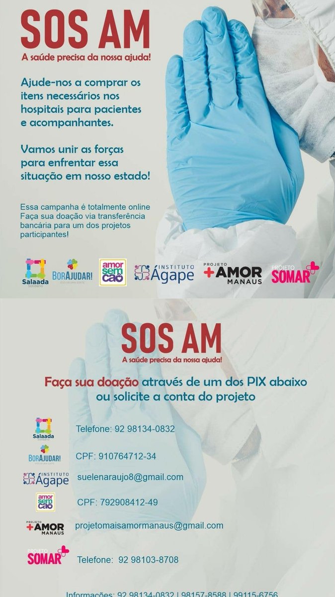 damasdosafadao's tweet photo. @WesleySafadao Sabia que você iria ajudar 🙏🏽#SOSAM https://t.co/d2tVQGEJx6