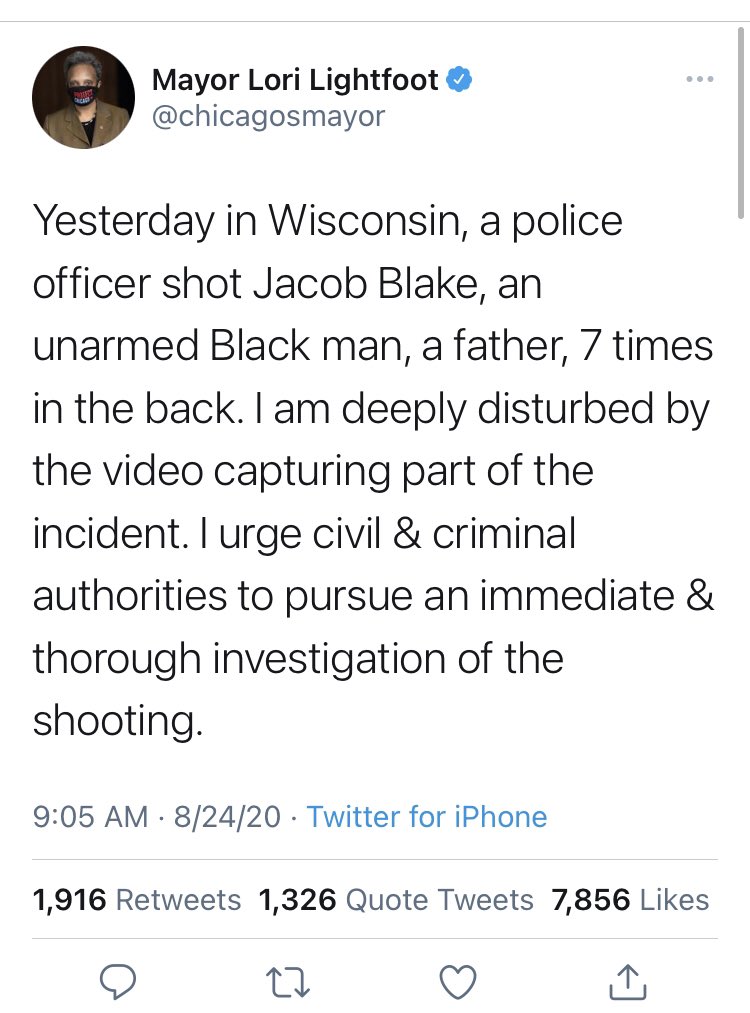 One politician who did this that really stuck with me was  @chicagosmayor, whose city has its own host of problems related to crime and policing.The last thing any of those problems need is an inaccurate accelerant to be added to the situation.