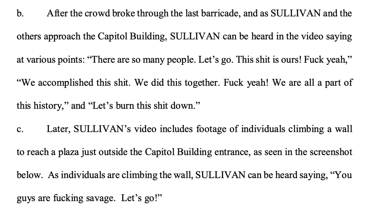 The seditionists have used Sullivan's presence as "proof" that "Antifa" is behind their coup. But for "Antifa," boy is Mr. Sullivan excited about fascists."WE ARE ALL A PART OF THIS HISTORY." "LET'S GO!"