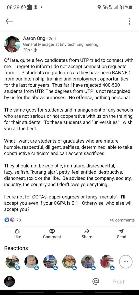_IskandarDanial's tweet photo. Seluruh keturunan dia ni BAN. Good luck student Universiti Teknologi Petronas (UTP) ( @UTPOfficial ).

Kaw kaw https://t.co/ZIKaQx2ZWS