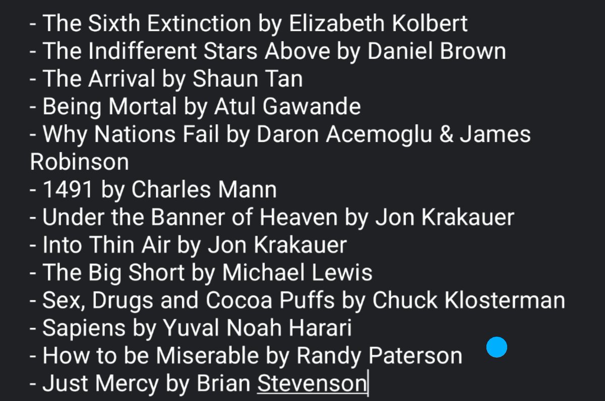 ryanstonevibes's tweet photo. I'm trying to read more non-fiction. Here's my list. What should I add? https://t.co/FwFh0hOtto
