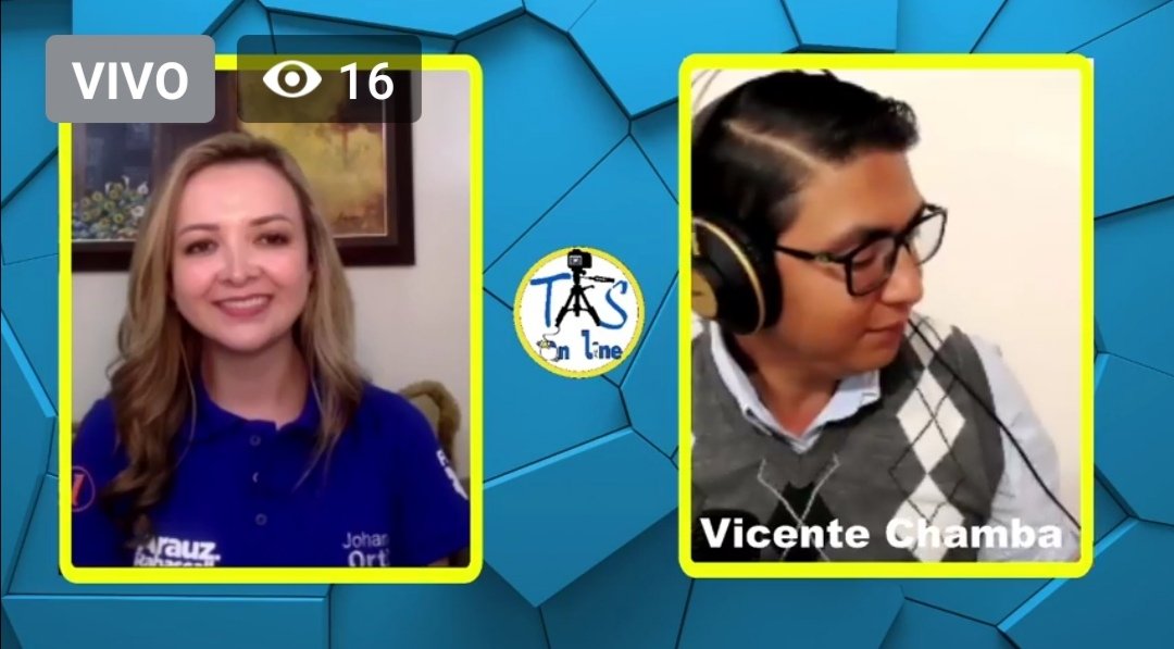 johaortizv's tweet photo. En vivo en el medio digital #TasOnline, conversamos acerca de nuestras propuestas para recuperar el #TrabajoFuturoYDignidad

#SeTrataDeLoja
#TodosSomos1
@ecuarauz @rabascallcarlos https://t.co/LmfEHh7s8H