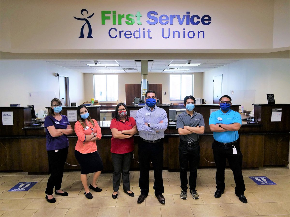 FirstServiceCU's tweet photo. Our #GulfFreeway Team is always up to the task! 😷😄 No matter what you need, #FirstService is here to help. Which branch is your go-to?

 ▶️▶️▶️ https://t.co/fCSOAlB2Fu https://t.co/Adn0TGQh54