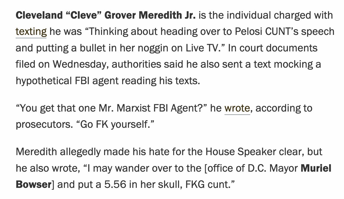Some of those threats flagged in my colleague  @AlbertoLuperon's recent coverage of the case.  https://lawandcrime.com/2020-election/man-who-allegedly-wanted-to-shoot-pelosi-also-hoped-fbi-was-reading-text-message-prosecutors/