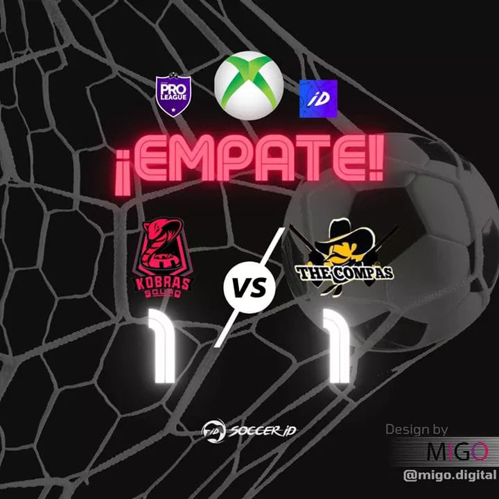 kobras_squad's tweet photo. 🚨 RESULTADO 🚨

🆚 Nuestro juego contra @thecompasmx terminó en EMPATE por un marcador de 1 a 1.
🏆 @SOCCERiD10 PRO LEAGUE 1a División ⚽️🎮

#SOCCERiD | #PROLEAGUE | #ProClubs | #XBOX | #eSports | #FIFA21 | #ClubesPRO https://t.co/znAcU0IULJ