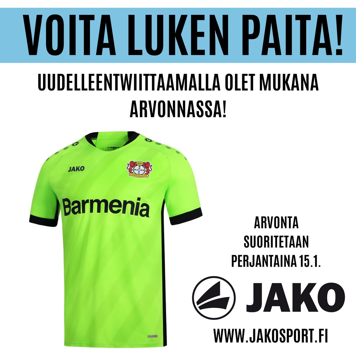 Vuoden urheilijan pelipaita👇

Uudelleentwiittaamalla olet mukana arvonnassa. Arvonta suoritetaan perjantaina 15.1. 

#Urheilugaala #JakoFinland #vuodenurheilija #huuhkajat <a href="/HradeckyLukas/">Lukas Hradecky</a>