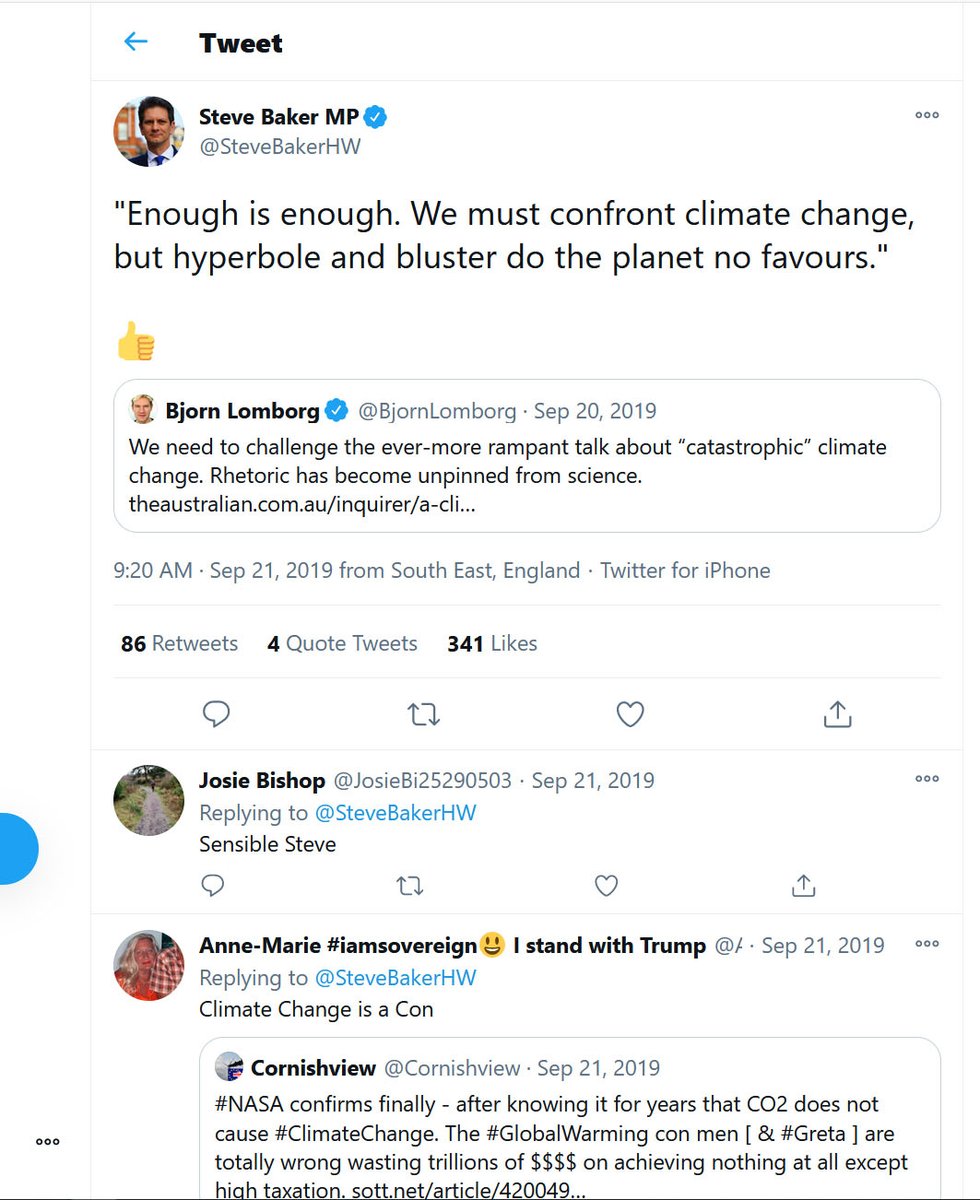 7) Here is Steve Baker MP amplifying the opinions of long time purveyor of disinformation about climate change and the ecological crisis Bjorn Lomborg. https://www.desmogblog.com/bjorn-lomborg 