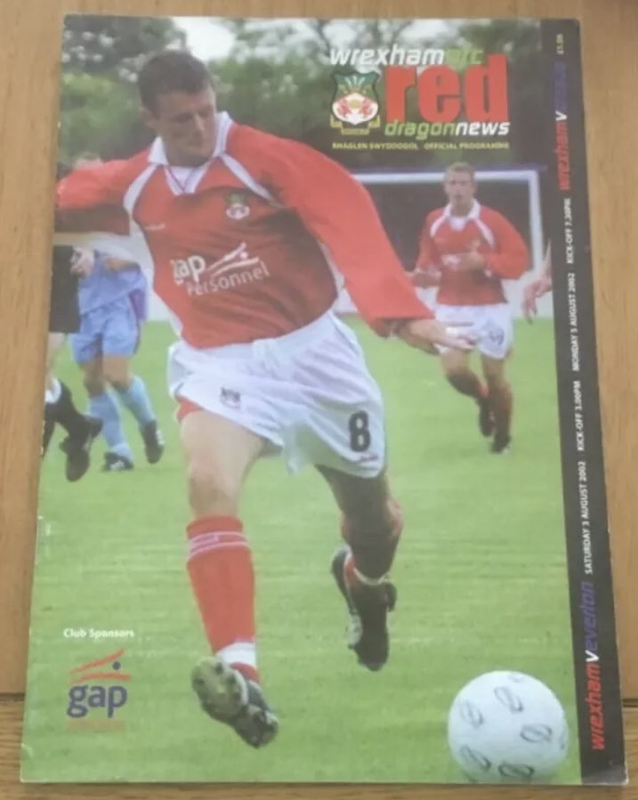 #207 Wrexham 0-2 EFC - Aug 3, 2002. EFC, back from Scotland, ventured to Wales to face Wrexham at the Racecourse Ground. EFC won 2-0 with goals from Tomasz Radzinski & newly-signed-on-loan Juliano Rodrigo. Chinese signings Li Tie & Li Wei Feng made their EFC debuts in this match.