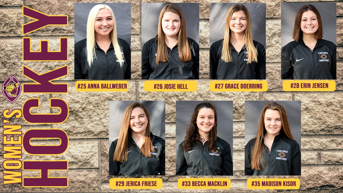 CobberSID's tweet photo. The Cobber women's hockey team started their 2021 practice schedule this week &amp; are getting ready for the season opener when they host St. Mary's on Feb. 6. Hit the link ⬇️ to see Mo Greiner's squad that has 1⃣1⃣ newcomers. #RollCobbs🌽

2021 Roster: https://t.co/UpeQ00NpkO https://t.co/nwhnurg1Oo