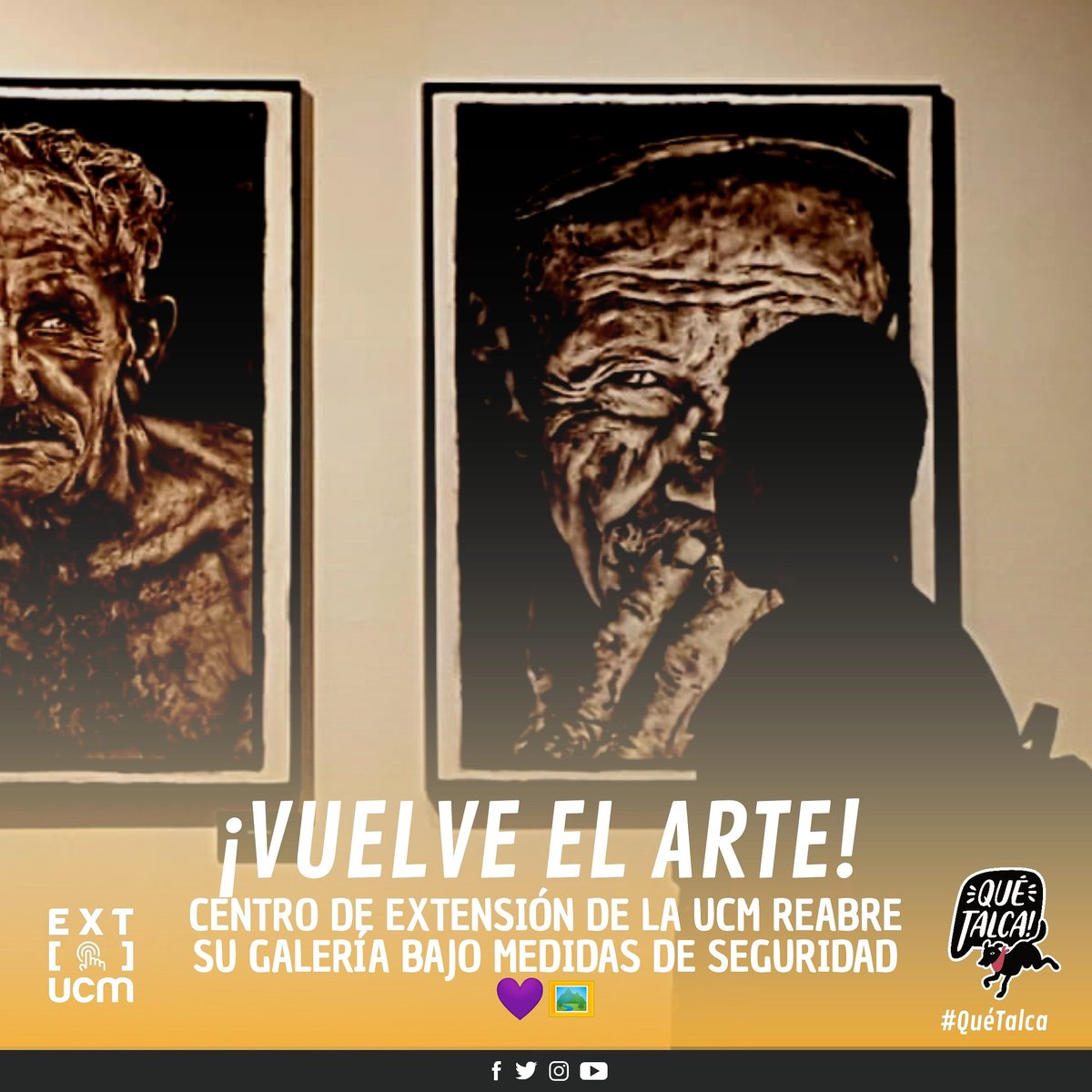 🖼️👏
La galería de <a href="/EXT_UCM/">@EXT_UCM</a> es la primera galería del Maule que reabre sus puertas al público, con todas las medidas de seguridad.

La exposición “Los últimos carboneros de Cuba”, del fotógrafo belga Stephane Noel, está disponible para ser visitada de forma presencial (1)