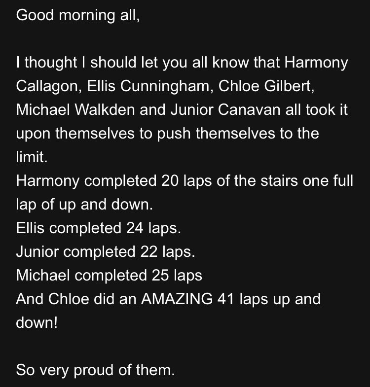 MrPorteousPE's tweet photo. @HarperGreen students are making all the @HarperGreenPE1 staff proud. What an email to receive about some of our key worker students! #proud #weareharper https://t.co/Ms67tOK7UC