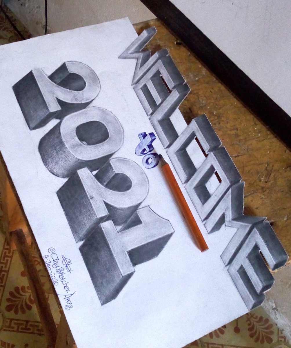 ArtsCjay's tweet photo. Hey! People 😊🙏
Here! My 3D lettering drawing on paper. Hope u like it🙂

#art #artistsontwitter #drawing #digitalart #artshare #AcademicTwitter #conceptart #amwriting #fanart #Pencildrawing #3dart #3D #Twiter #BlackArtist #naija #bbc #dailynews https://t.co/gugthRGOWI