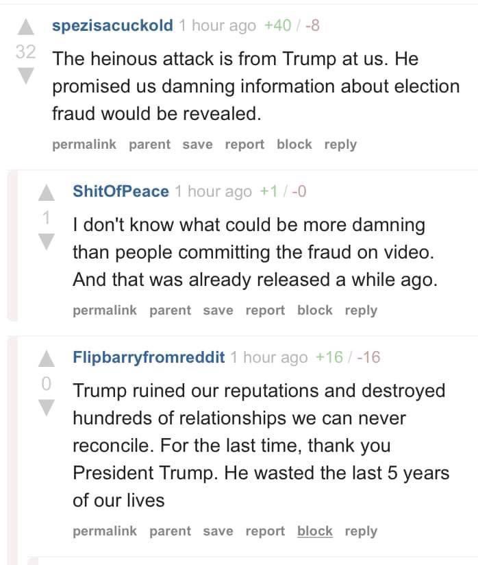 A bunch of glossy-eyed, blank-faced, delusional beings swept up purposefully into mob mentality and literally ruining their own lives for a manipulative grifter.Of all the choices to make, they made these ones. That’s worth looking at.