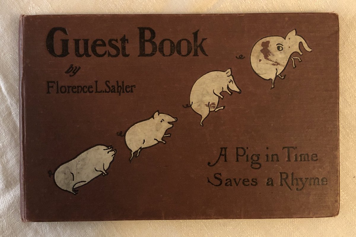  THREAD  Following the exciting news that archaeologists have discovered the world’s oldest animal cave painting of a wild pig, we were inspired to snuffle out our own special Great War porcine piece - a 1915 guest book...  https://twitter.com/bbcworld/status/1349551333381173255