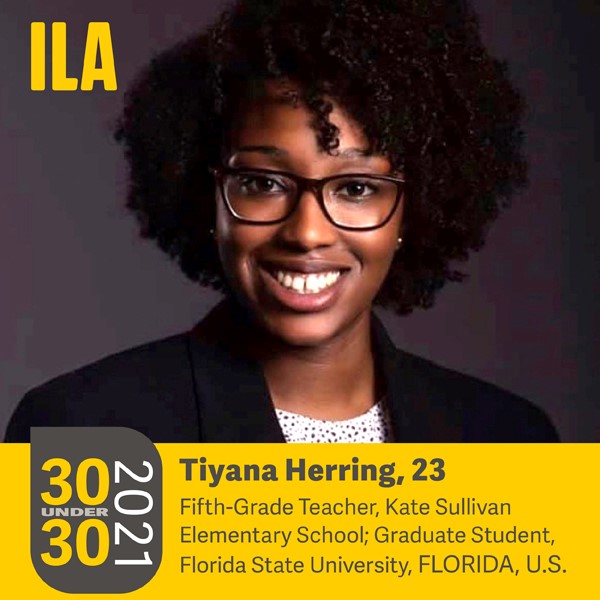 Congratulations to Tiyana Herring (@iAmMissHerring), who was named to International Literacy Association's 30 under 30 list (<a href="/ILAToday/">ILA</a>). Herring is a current school psychology graduate student at the #FSUCOE and alumna of <a href="/FAMU_1887/">Florida A&M University</a> College of Education. literacyworldwide.org/get-involved/3…