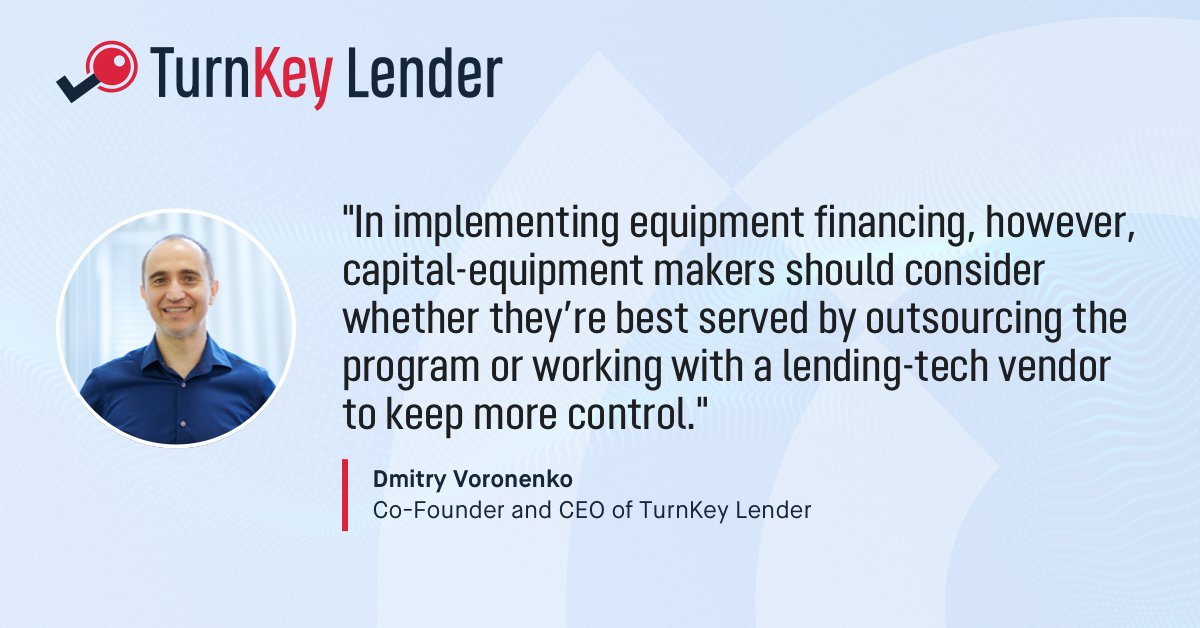 TurnkeyLender's tweet photo. How manufacturers can attract more customers with in-house financing: https://t.co/1940stPSFV
#DigitalTransformation #Financing #FinTech #FinTechNews #Innovation #Manufacturing #Tech #Technology #Lending #InHouseFinancing #EquipmentFinancing #CustomerExperience https://t.co/4m6VRTpRNI
