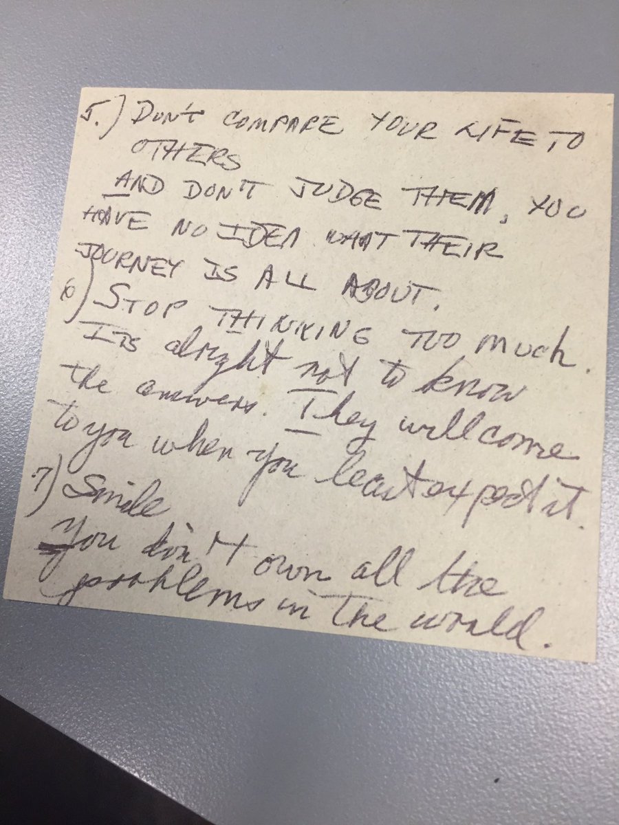 mariastephanos's tweet photo. When our mother died, my sister and I found these little notes at one of her desks. Thanks for the reminder Mom all these years later.... https://t.co/NlH3Fg2kgN