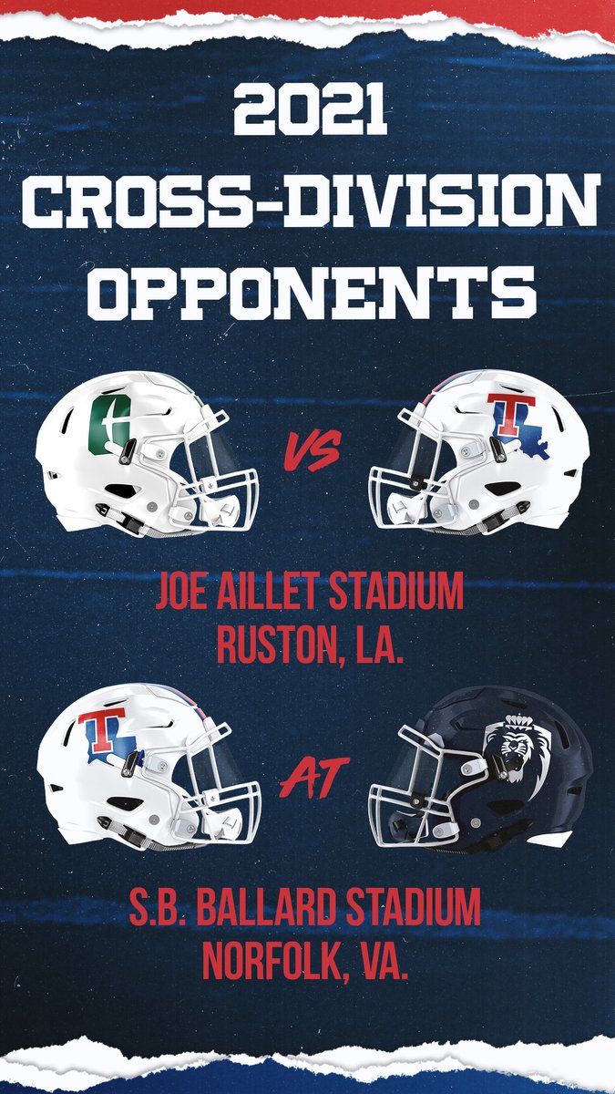 LATechFB's tweet photo. LA Tech will face Charlotte and Old Dominion as cross-division opponents during the 2021 season.

Make sure to keep an eye out for the full 2021 schedule (coming soon!) 🐶🏈 https://t.co/bLKPpBWclI