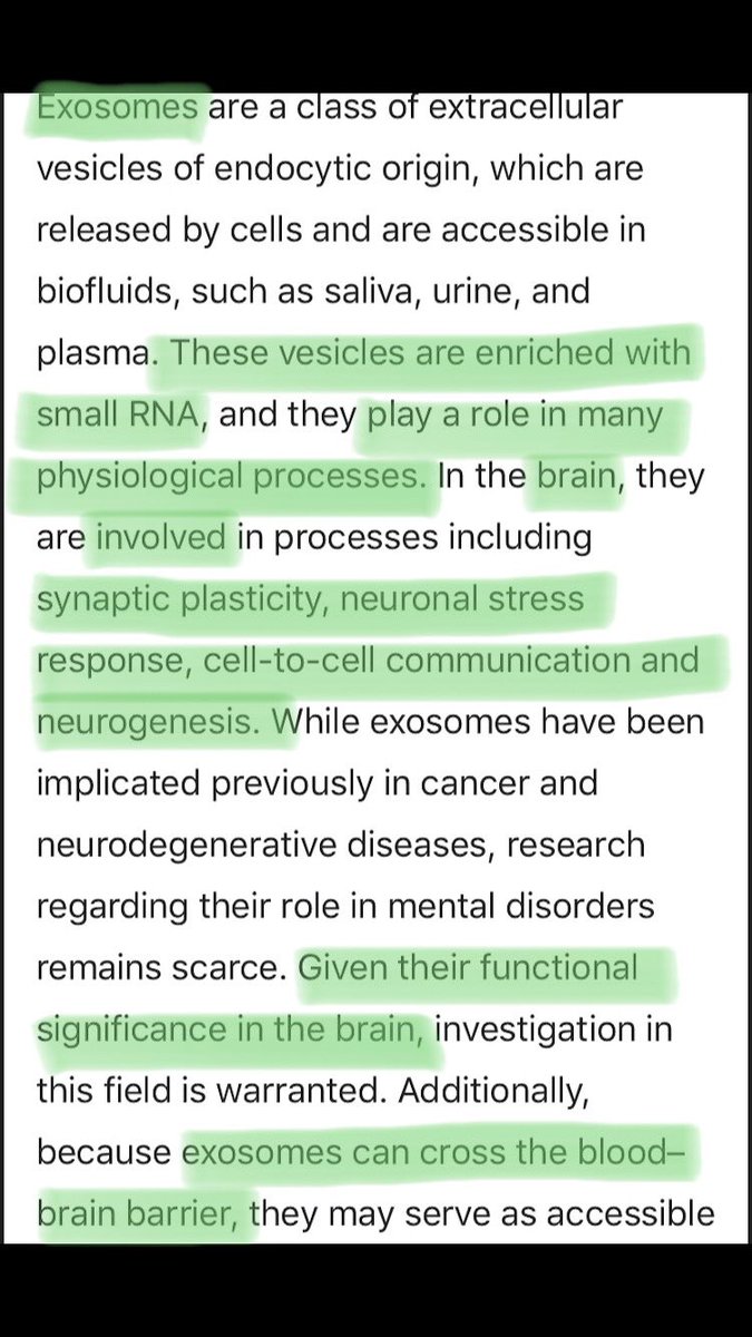  #RENE One of the brilliant things which Exosomes do is they have the ability to pass through the Blood Brain Barrier delivering signals and regulation into the Brain This is extremely difficult to do and most drug delivery mechanisms fail to do this