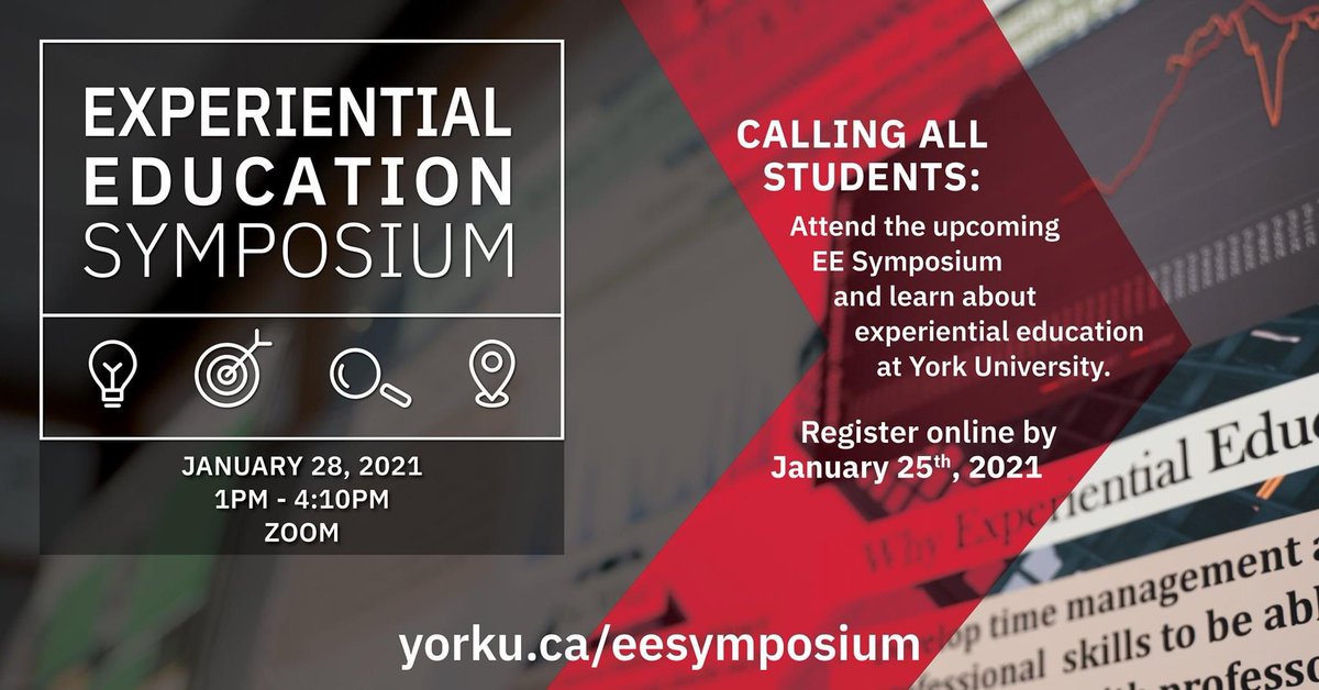 FESAYork's tweet photo. The Experiential Education (EE) Symposium showcases experiential education at York University and celebrates the achievements of students and faculty who have participated in  EE. 
Thurs January 28, 2021 from 1:00 p.m. to 4:10 p.m.

Please register here:  https://t.co/vsILW8eAjs https://t.co/51YqyJtIeO