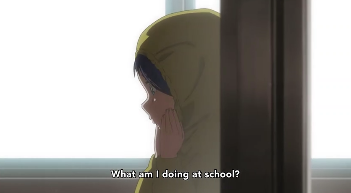 The situation that Ai finds herself into is a Parallel of the events from the Reality."What am I doing at school?" she asks herself and to that we can answer with undergoing therapy.In order to understand the problem one has to confront it, dreams are mysteries occurences.