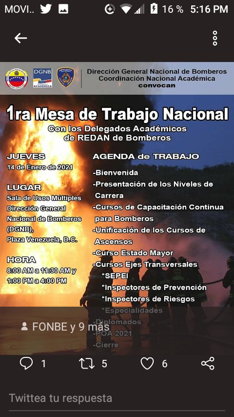 Hoy P/G (B)  Angel Martínez a Director General Nacional de Bomberos <a href="/DGNBEnLinea/">DGNB</a> gira  instrucciones para realizar, "I Mesa de trabajo con los Delegados Académicos de cada REDAN" en función de actualizaciones para el año 2021.