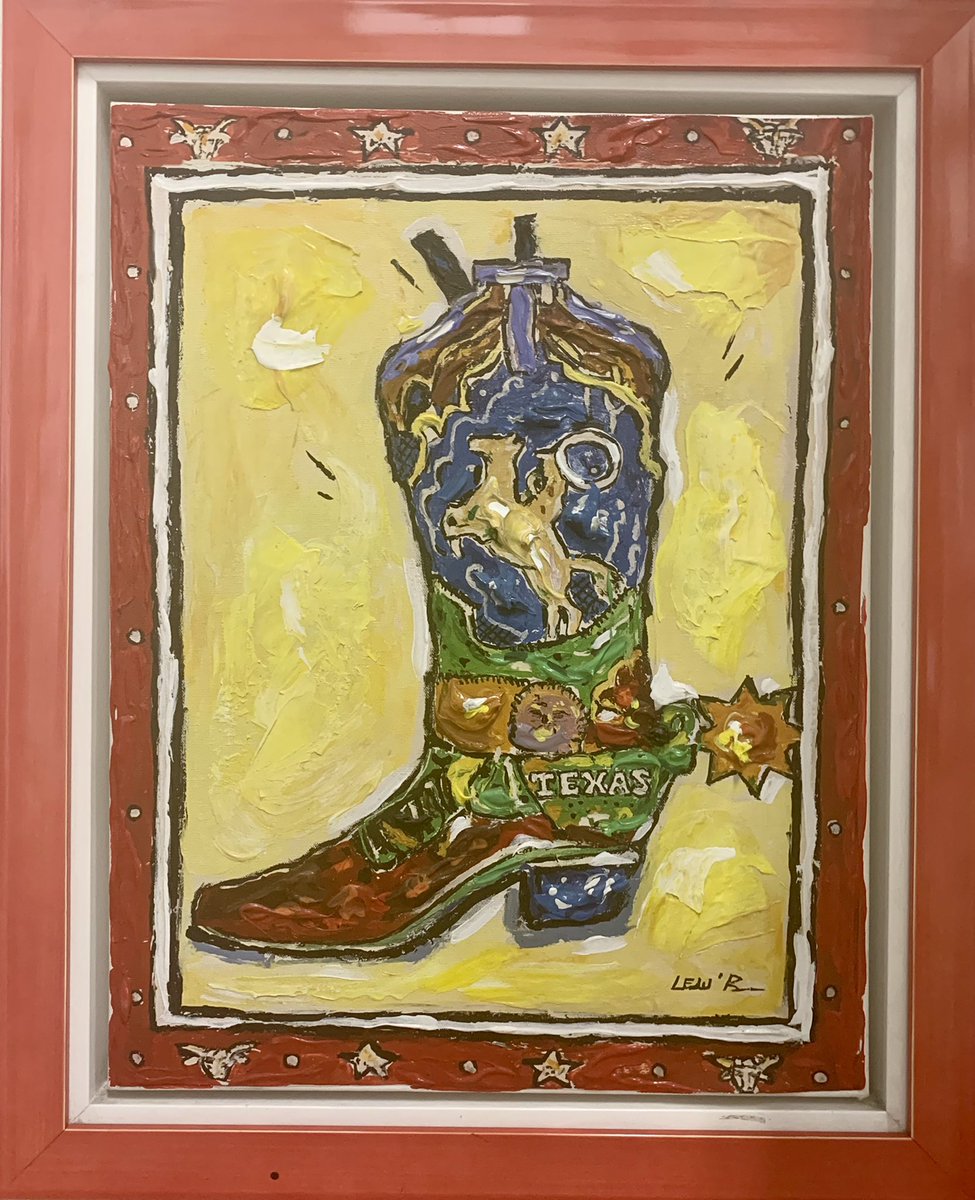 If you like texture you will love Leslie Lew’s “Cowboy Boot 3-D”. Signed by Lew on the back of the canvas 😌✨

#texturedart #3dartwork #cowboyboot #texaslifestyle #texturedpainting #3dvisual  #paintingonfabric #paintingoncanvas #acrylicpainter #acrylicartistsofinstagram