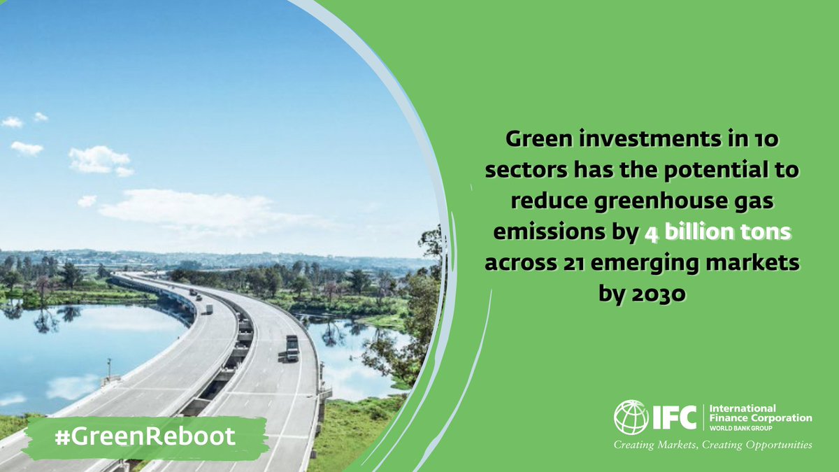 greenpeacesom's tweet photo. Focusing on green investments in the post-COVID-19 recovery can scale innovative solutions in critical sectors like #energy, #smartcities, and #greenbuildings. IFC’s new #GreenReboot report highlights the economic and climate benefits. Read here https://t.co/SUtYMnC536 https://t.co/eNcwIApRjV